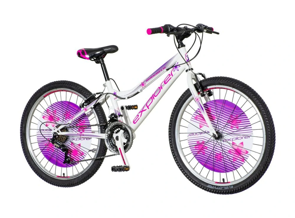 Bicykel Explorer Magnito 24" Biela Ružová Fialová KIDS