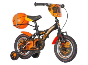 Bicykel Visitor Basket 12" čierno-oranžový  KIDS