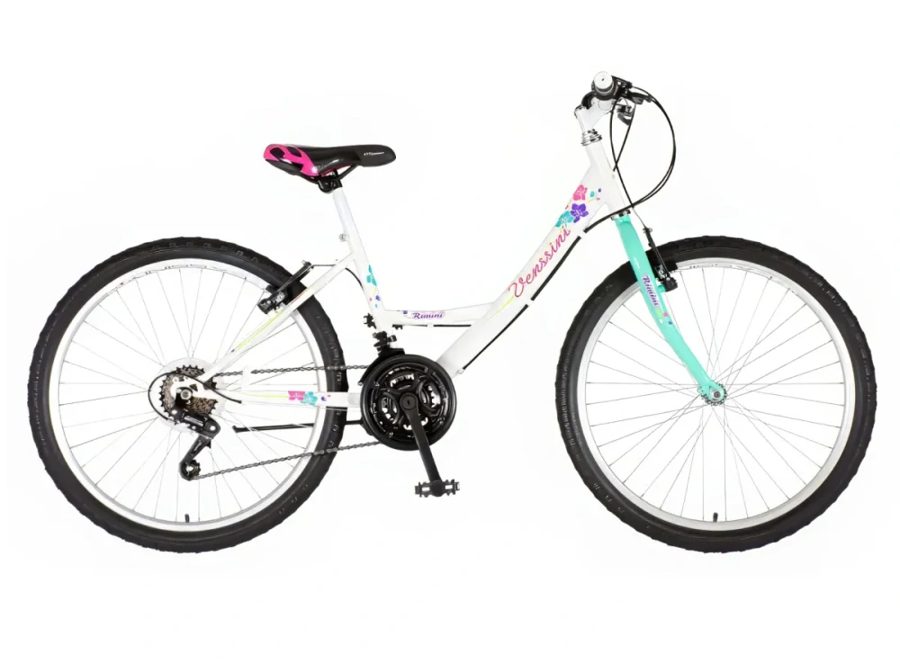 Bicykel Venssini Parma 24" Biela Tyrkys KIDS