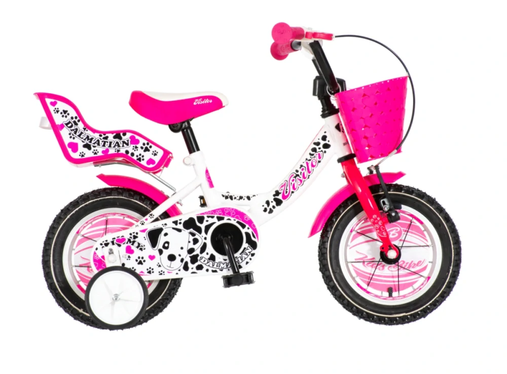 Bicykel Visitor Dalmatian 12" Biela Ružová KIDS