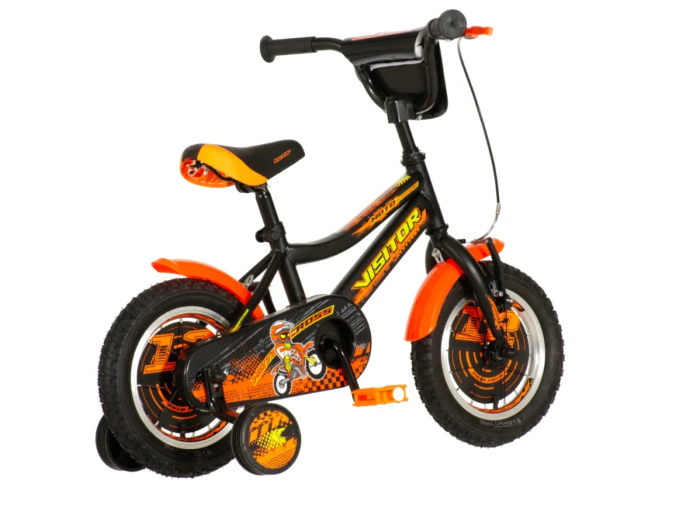 Bicykel Visitor Motocross 12" Čierno-Oranžový KIDS