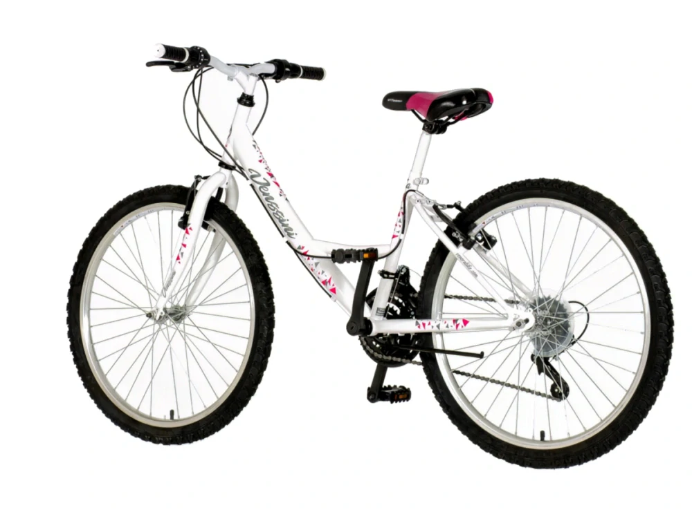 Bicykel Venssini Parma ELLA 24" Biela Sivá Ružová KIDS