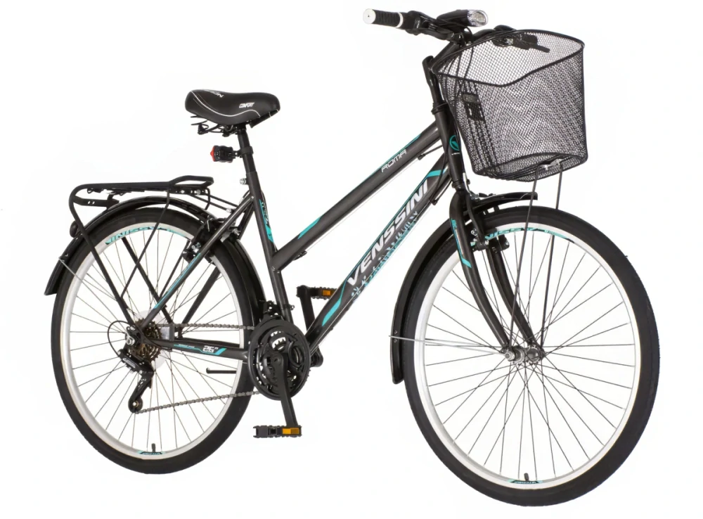 Bicykel Venssini Roma 26" Sivá Biela Tyrkys