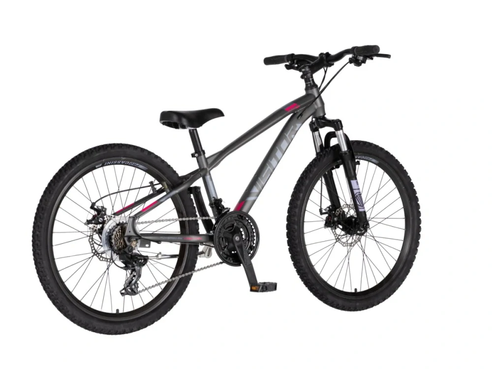 Bicykel Visitor Cascade 24" Tmavo Sivá Sivá Ružová UNI