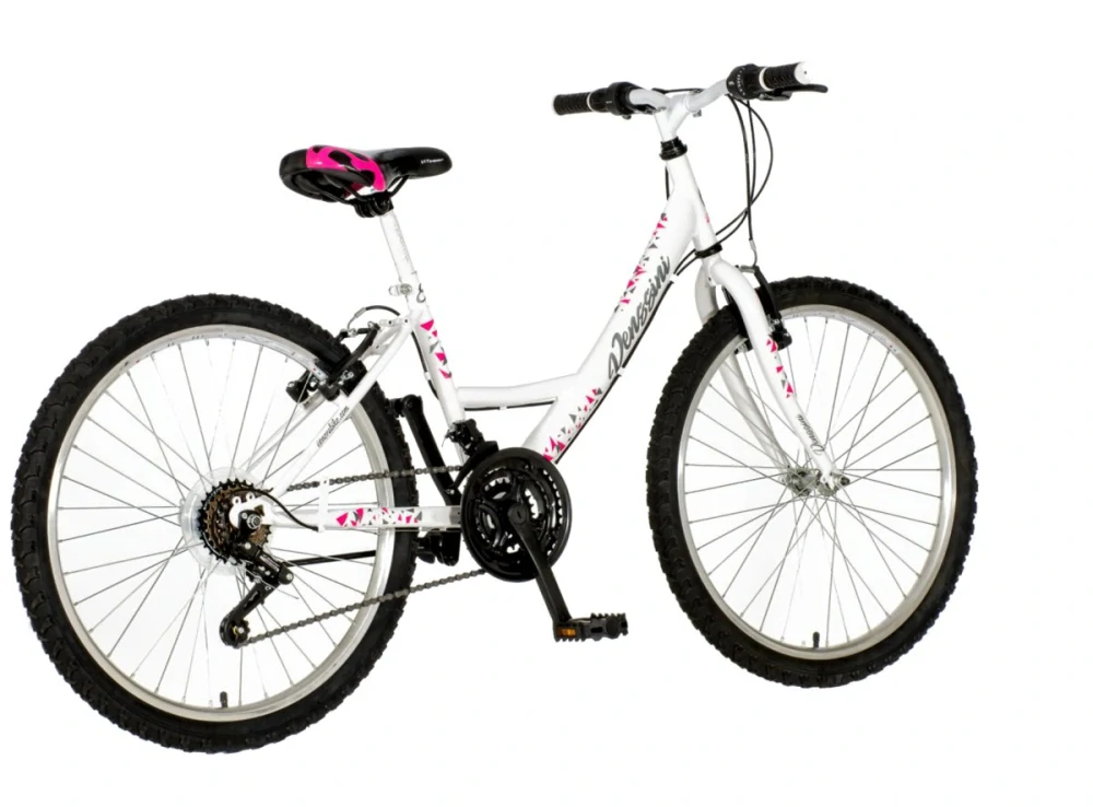Bicykel Venssini Parma ELLA 24" Biela Sivá Ružová KIDS