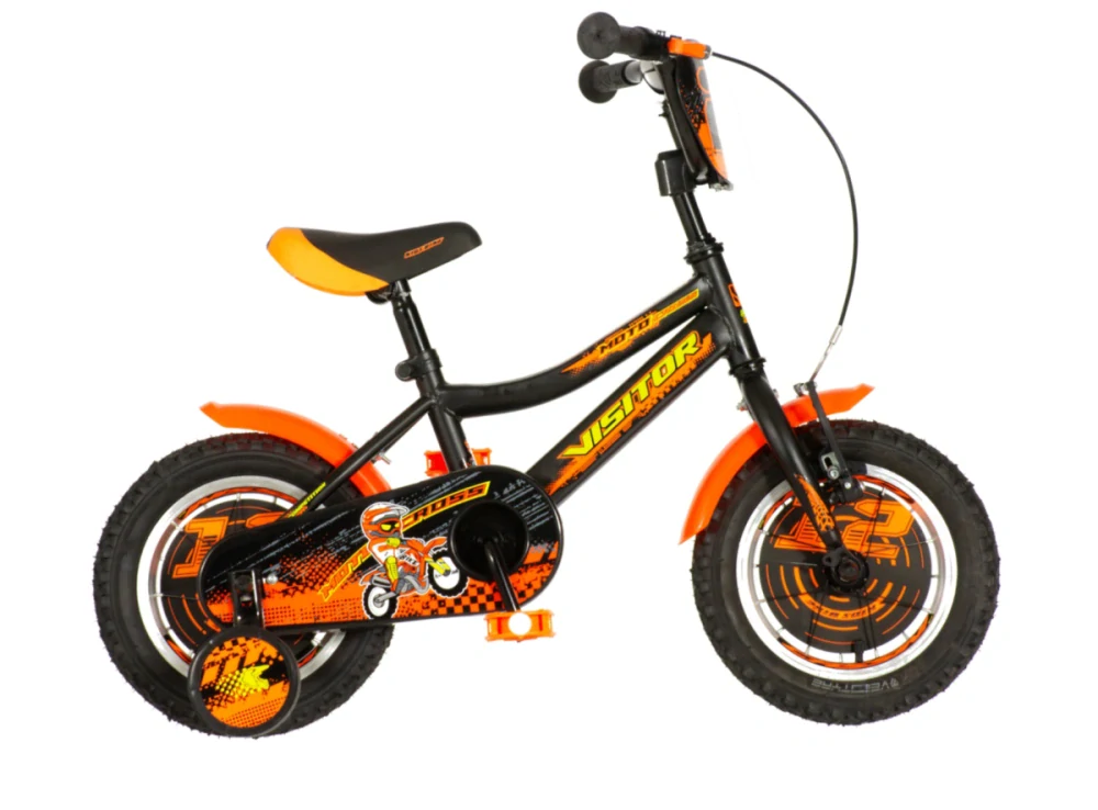 Bicykel Visitor Motocross 12" Čierno-Oranžový KIDS